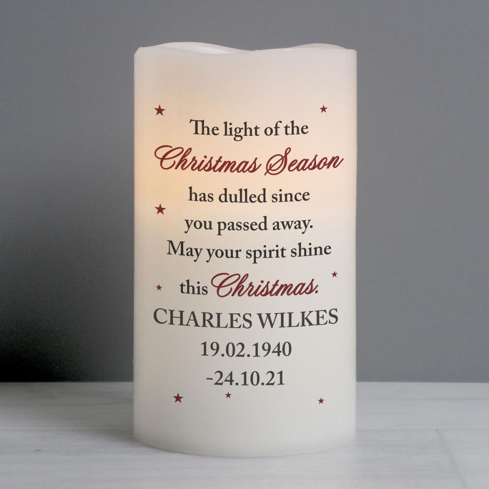 Personalised Christmas Season Memorial LED Candle Extra Image 3